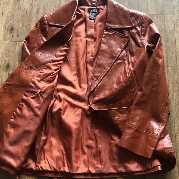 Edgy Retro Leather Wrap Jacket w/ Self-Tie Belt - Picture 5 of 8
